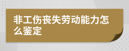 非工伤丧失劳动能力怎么鉴定