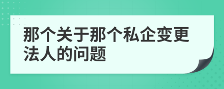 那个关于那个私企变更法人的问题