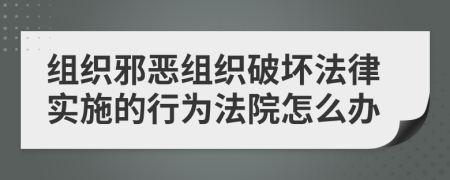 组织邪恶组织破坏法律实施的行为法院怎么办