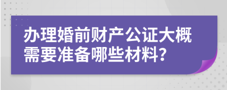 办理婚前财产公证大概需要准备哪些材料？