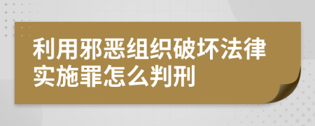 利用邪恶组织破坏法律实施罪怎么判刑