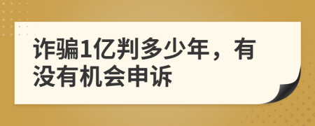 诈骗1亿判多少年，有没有机会申诉