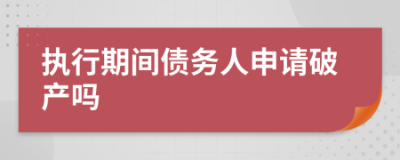 执行期间债务人申请破产吗