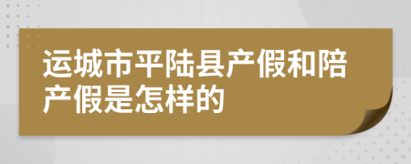 运城市平陆县产假和陪产假是怎样的