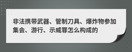 非法携带武器、管制刀具、爆炸物参加集会、游行、示威罪怎么构成的