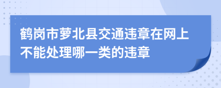 鹤岗市萝北县交通违章在网上不能处理哪一类的违章