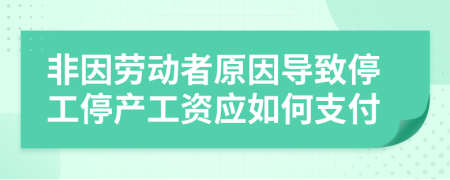 非因劳动者原因导致停工停产工资应如何支付