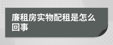 廉租房实物配租是怎么回事