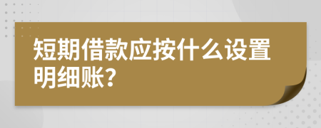 短期借款应按什么设置明细账？