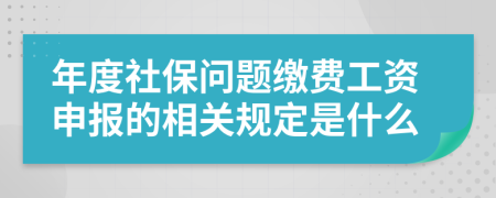 年度社保问题缴费工资申报的相关规定是什么