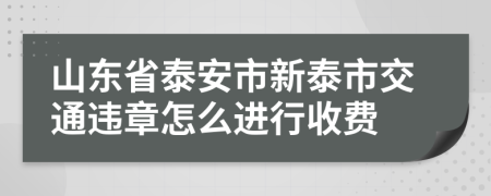 山东省泰安市新泰市交通违章怎么进行收费