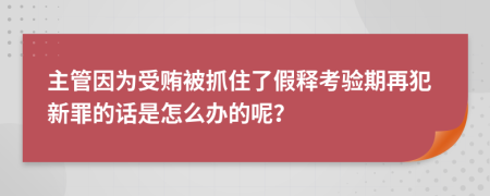 主管因为受贿被抓住了假释考验期再犯新罪的话是怎么办的呢？