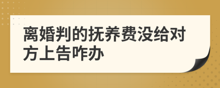 离婚判的抚养费没给对方上告咋办