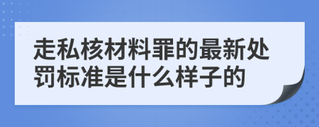 走私核材料罪的最新处罚标准是什么样子的