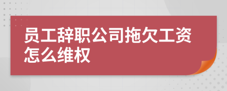 员工辞职公司拖欠工资怎么维权