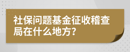 社保问题基金征收稽查局在什么地方？