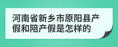 河南省新乡市原阳县产假和陪产假是怎样的