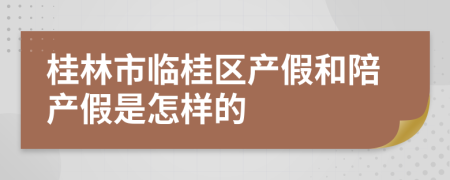 桂林市临桂区产假和陪产假是怎样的