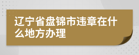 辽宁省盘锦市违章在什么地方办理