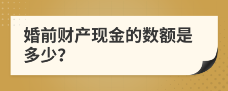 婚前财产现金的数额是多少？