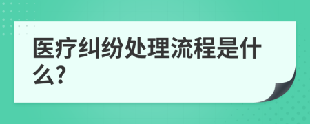 医疗纠纷处理流程是什么?