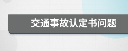 交通事故认定书问题