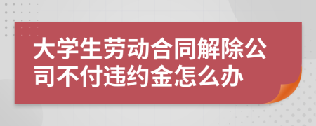 大学生劳动合同解除公司不付违约金怎么办