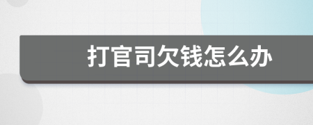 打官司欠钱怎么办