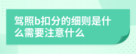 驾照b扣分的细则是什么需要注意什么