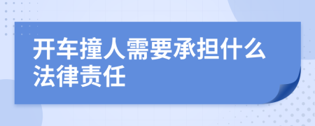 开车撞人需要承担什么法律责任