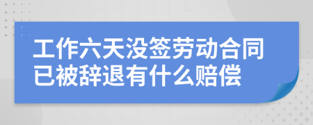 工作六天没签劳动合同已被辞退有什么赔偿