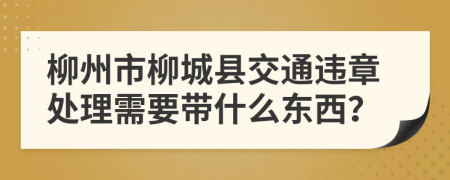 柳州市柳城县交通违章处理需要带什么东西？