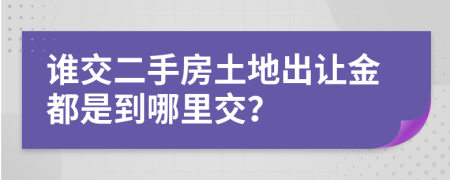 谁交二手房土地出让金都是到哪里交？