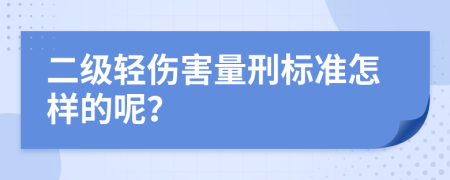 二级轻伤害量刑标准怎样的呢？