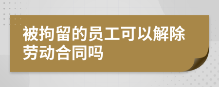 被拘留的员工可以解除劳动合同吗