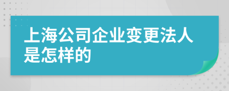 上海公司企业变更法人是怎样的