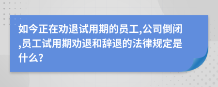 如今正在劝退试用期的员工,公司倒闭,员工试用期劝退和辞退的法律规定是什么？