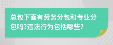 总包下面有劳务分包和专业分包吗?违法行为包括哪些?