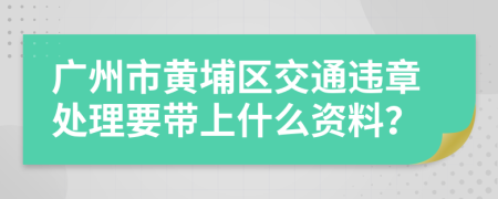 广州市黄埔区交通违章处理要带上什么资料？