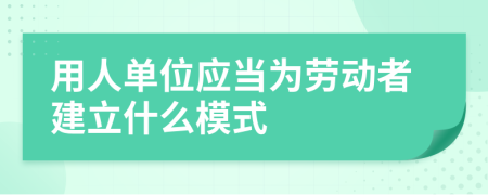 用人单位应当为劳动者建立什么模式