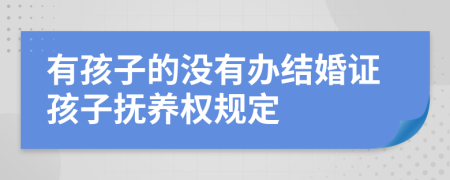 有孩子的没有办结婚证孩子抚养权规定