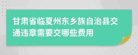 甘肃省临夏州东乡族自治县交通违章需要交哪些费用