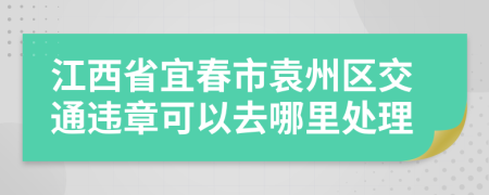 江西省宜春市袁州区交通违章可以去哪里处理