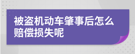 被盗机动车肇事后怎么赔偿损失呢