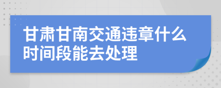 甘肃甘南交通违章什么时间段能去处理