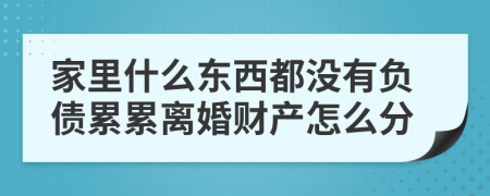 家里什么东西都没有负债累累离婚财产怎么分