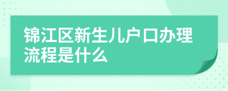 锦江区新生儿户口办理流程是什么