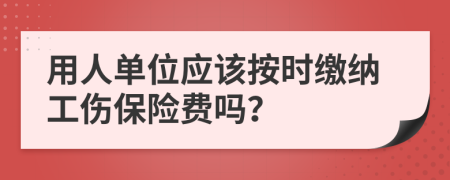 用人单位应该按时缴纳工伤保险费吗？