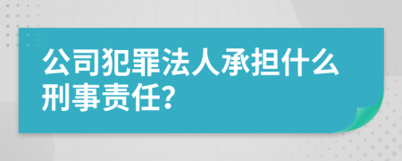 公司犯罪法人承担什么刑事责任？