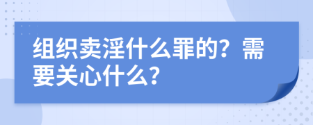 组织卖淫什么罪的？需要关心什么？